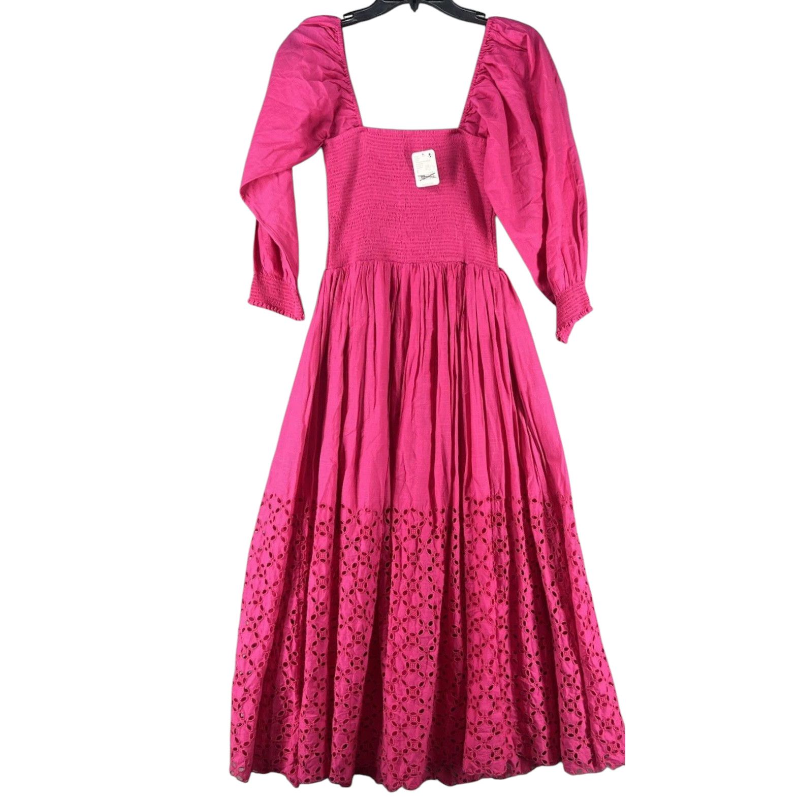 Free People New Perfect Storm Boho Midi Dress $168 X-SMALL Pink Smocked Size XS / US 0-2 / IT 36-38 - 5 Thumbnail