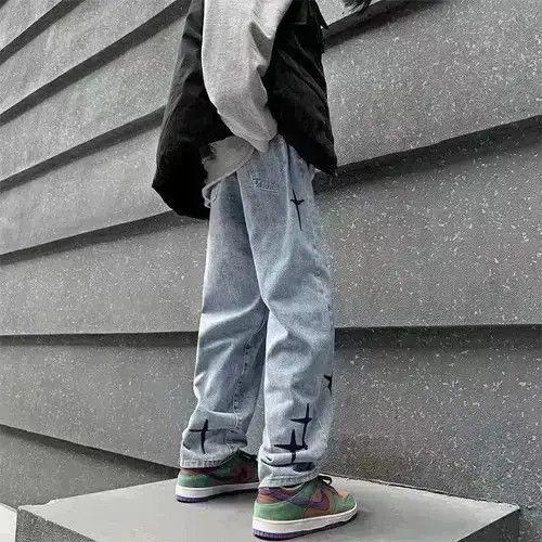 Japanese Brand Loose retro embroidered jeans Size US 32 / EU 48 - 3 Thumbnail