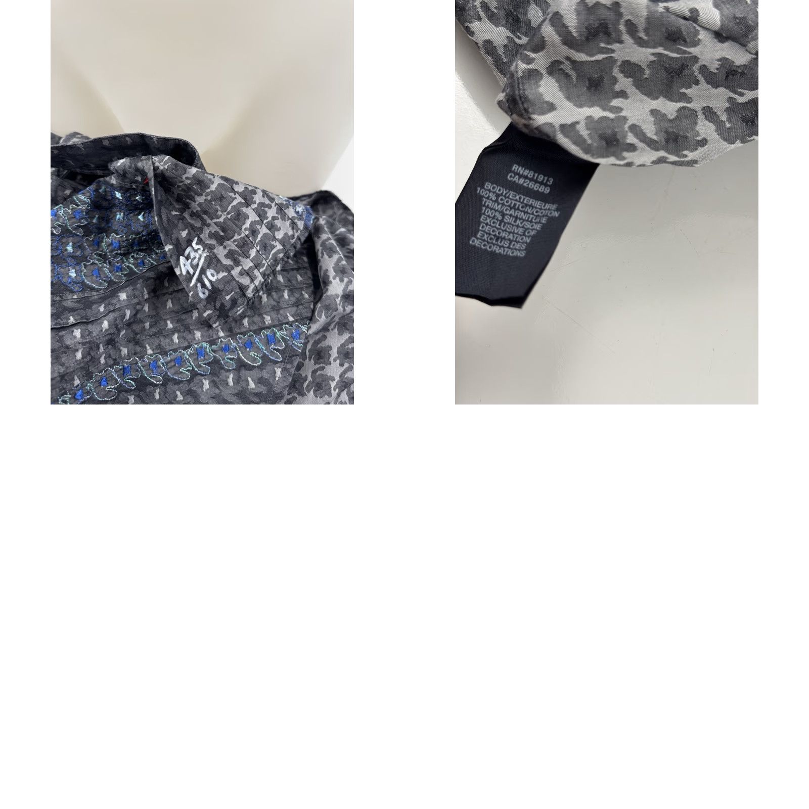 Robert Graham Robert Graham Limited Edition 3XL Embroidered Front Shirt Men Button-Up Long Sleeve Gray / Blue / Green / White 90s or 00s? JG - 435/610 Size US XXL / EU 58 / 5 - 8 Thumbnail