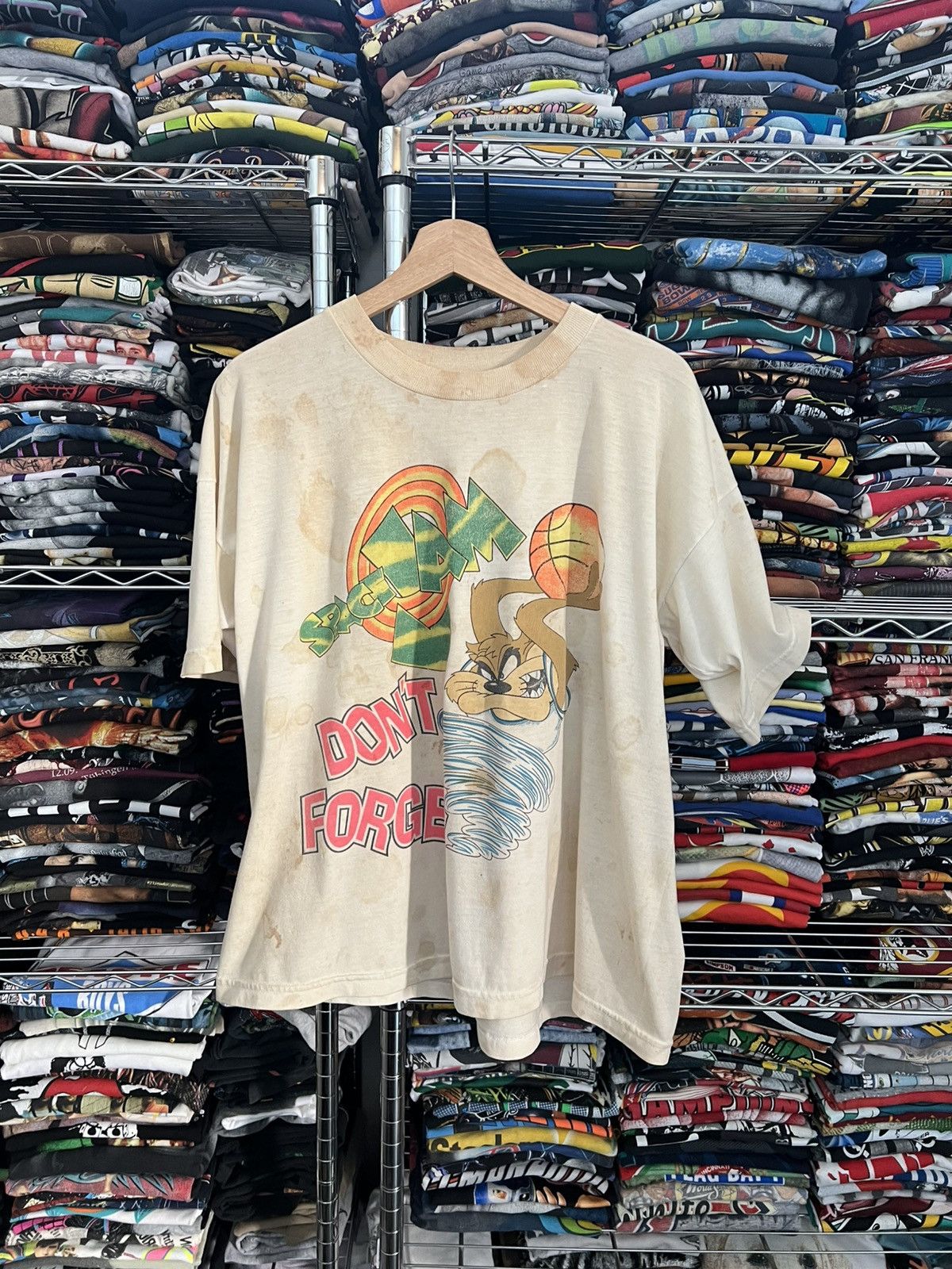 Warner Bros 90s Taz Space Jam Don’t Forget Looney Tunes Movie Tee Size US L / EU 52-54 / 3 - 1 Thumbnail