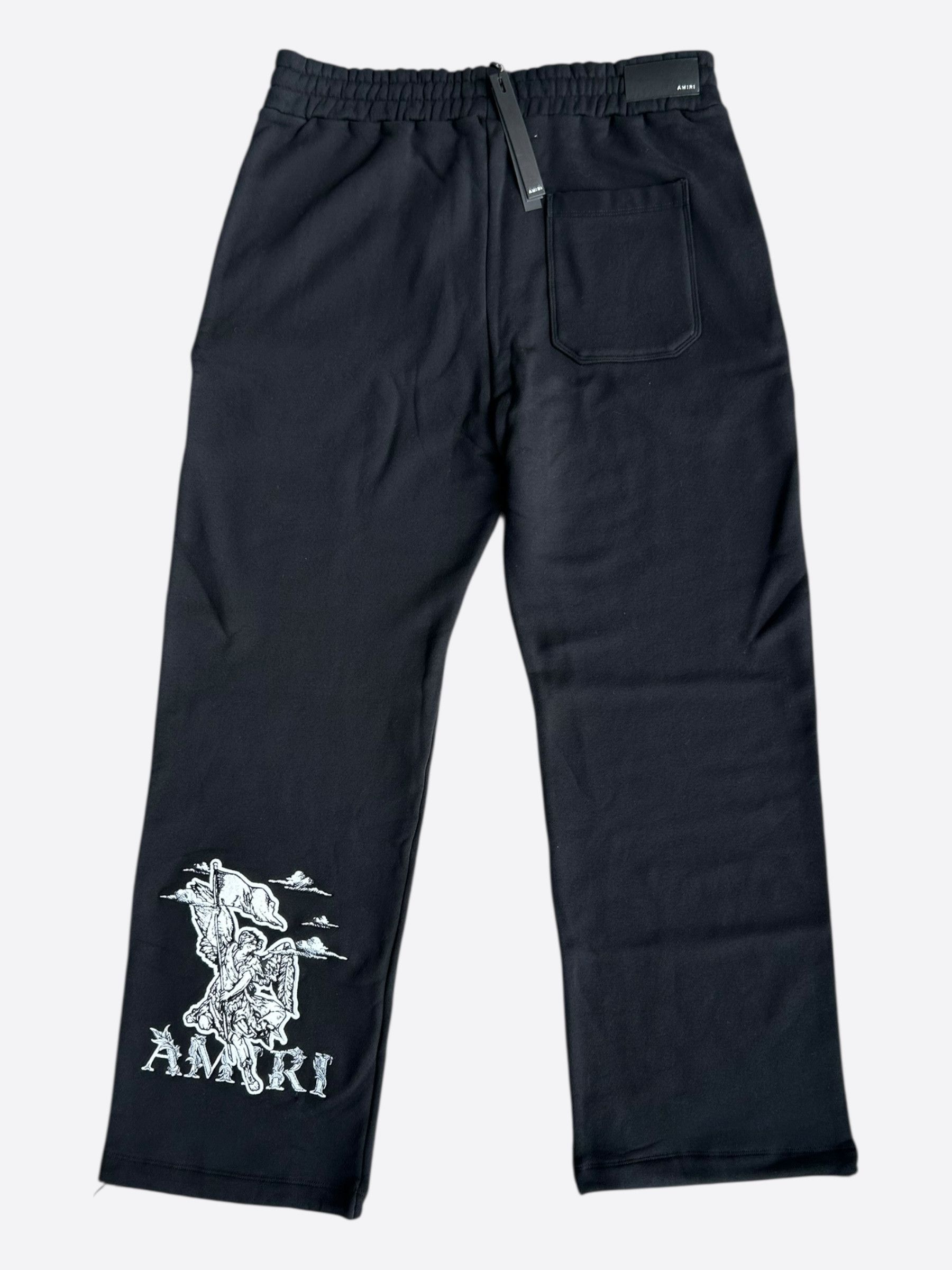 Amiri Amiri Black & White Angel Logo Sweatpants Size US 40 / EU 56 - 2 Thumbnail