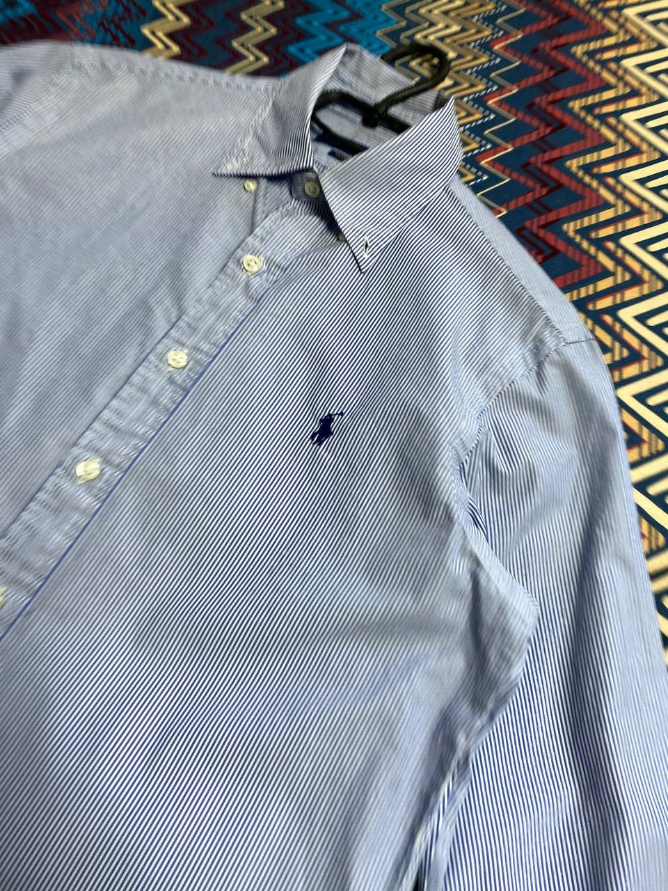 Polo Ralph Lauren × Vintage RALPH LAUREN Long Sleeve White Blue Striped Shirt Size US S / EU 44-46 / 1 - 7 Thumbnail