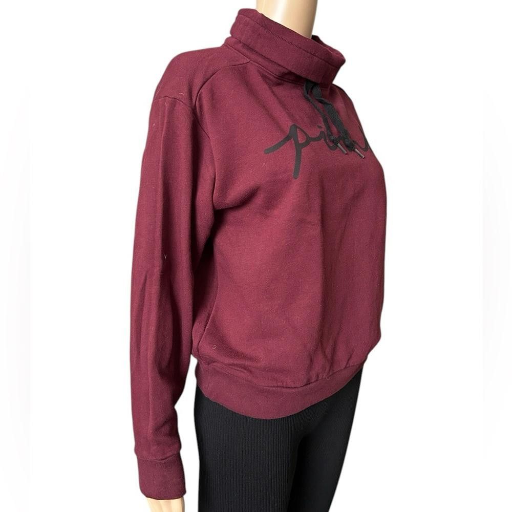 Pink Pink by Victoria's Secret Maroon Mock Neck Sweatshirt XS Size XS / US 0-2 / IT 36-38 - 2 Thumbnail