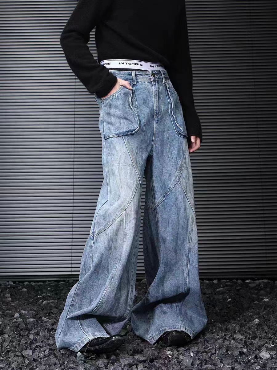 Japanese Brand × Jean Deconstructed washed distressed baggy jeans Size US 30 / EU 46 - 3 Thumbnail