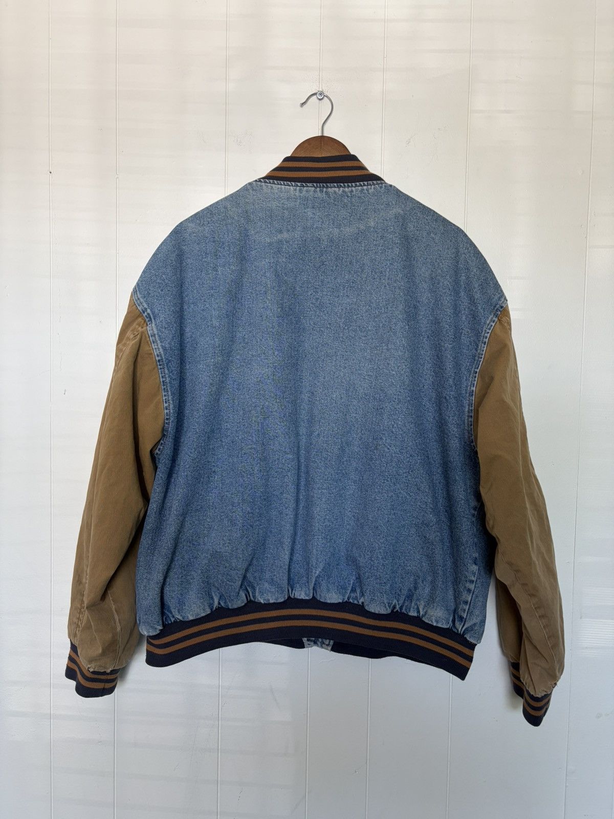Dunbrooke Vintage 90s Dunbrooke thrashed denim varsity jacket Size US XL / EU 56 / 4 - 7 Thumbnail