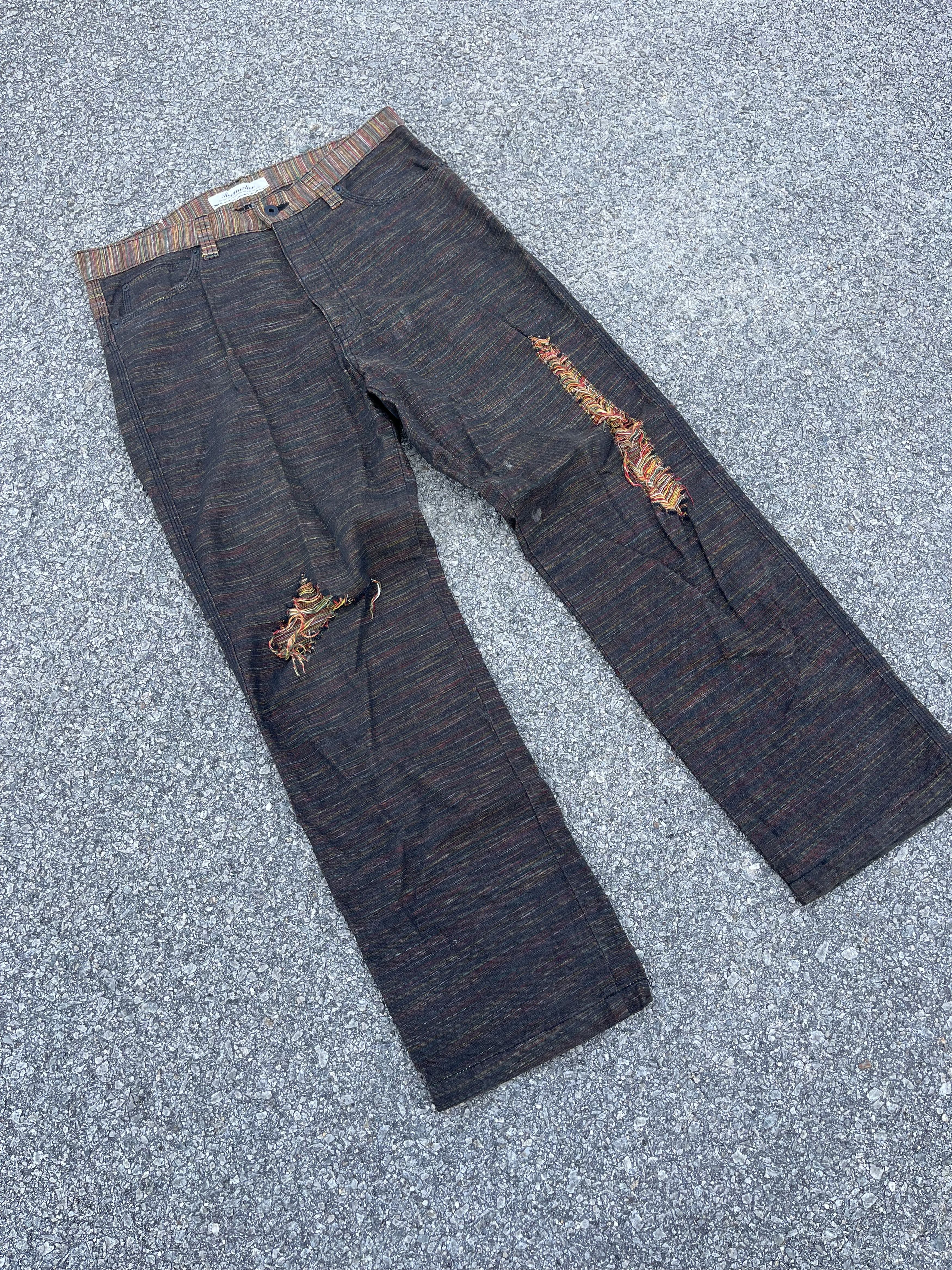 Beauty Beast × If Six Was Nine × Le Grande Bleu (L.G.B.) Resurrection Double Waist Low Pocket Multicolour Slubby Size US 34 / EU 50 - 4 Thumbnail
