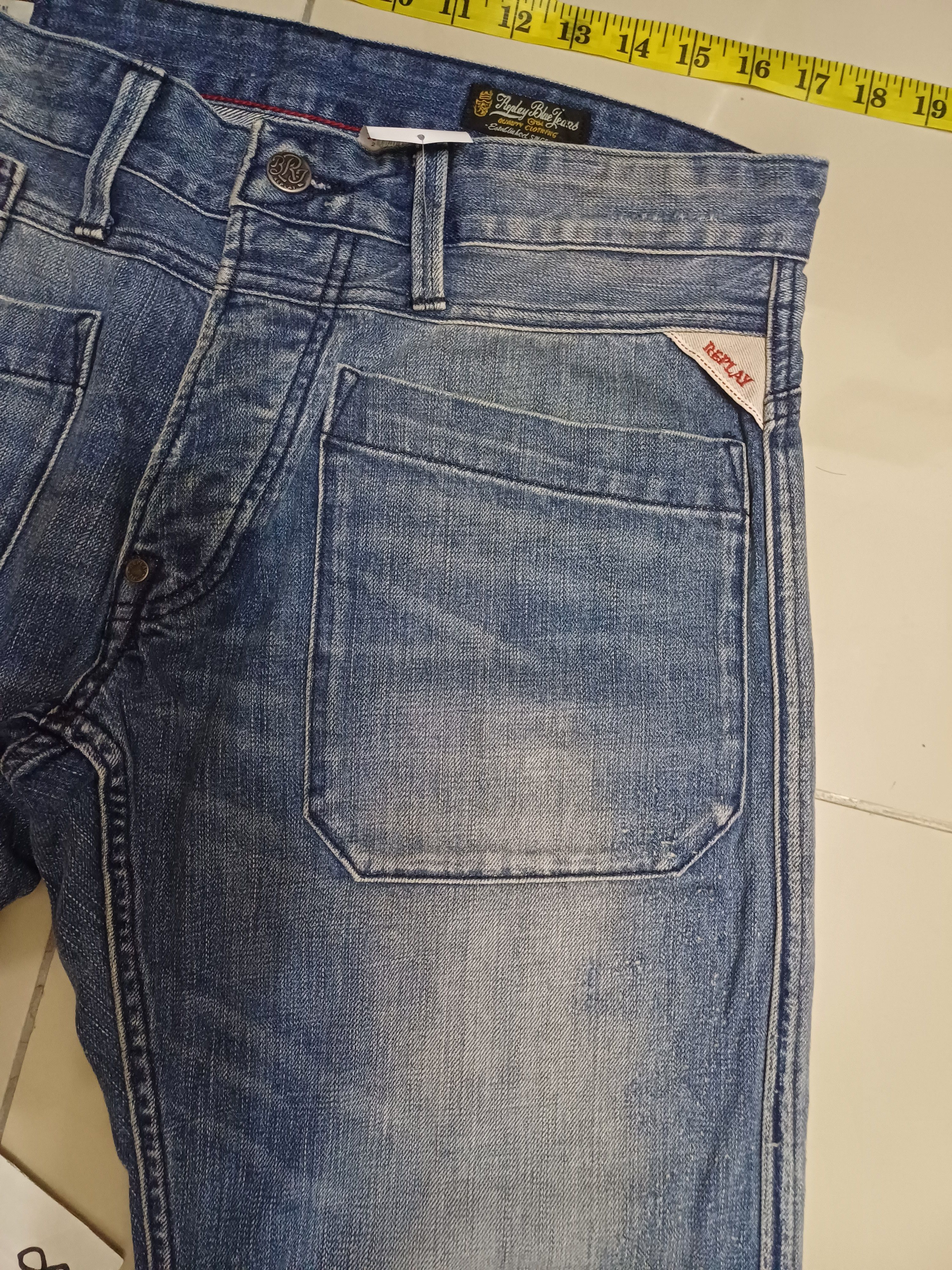 Replay Crazy Distressed Replay .. buttonfly jeans Size US 33 - 10 Thumbnail