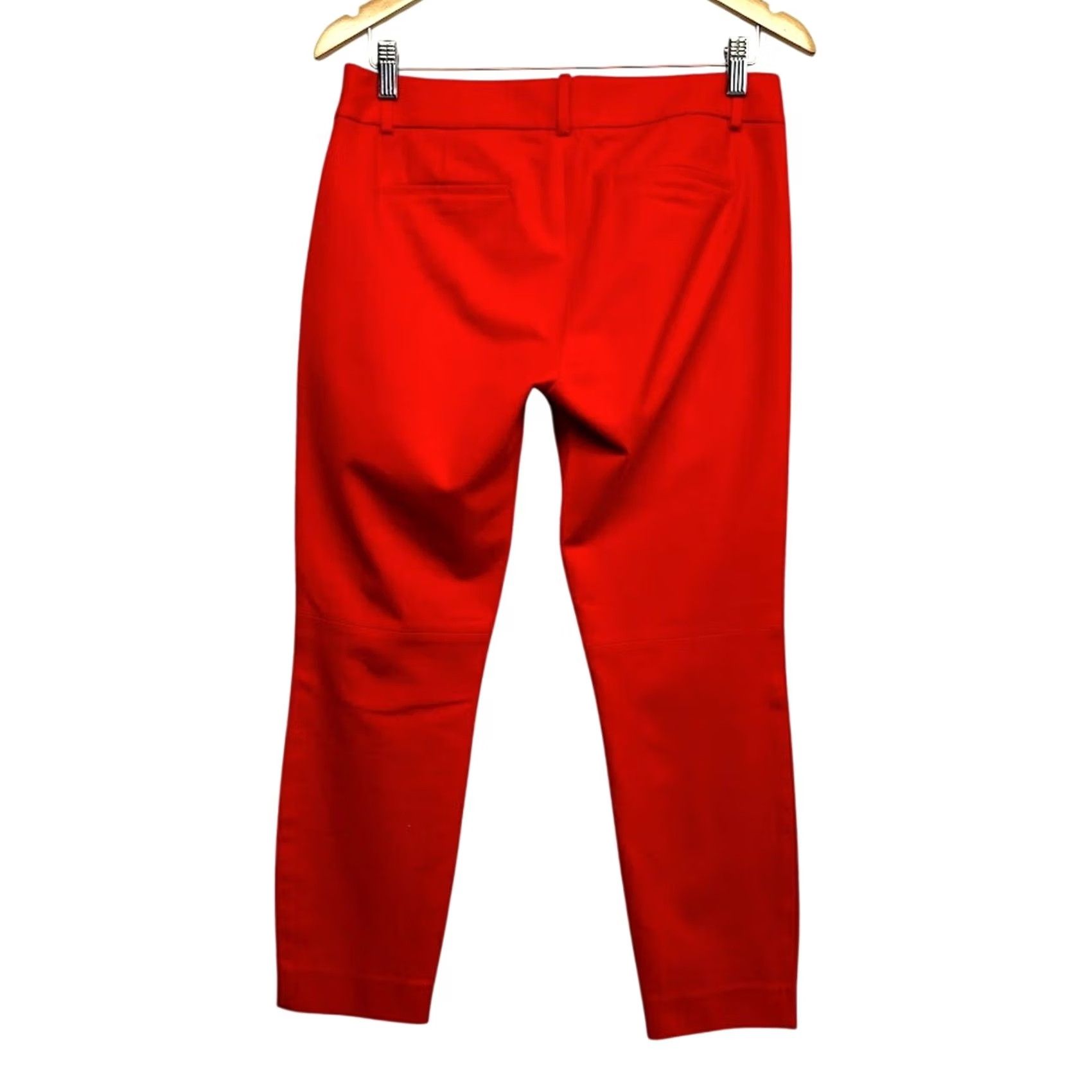 J.Crew J.CREW Minnie Ankle Pants Dress Pants Cropped Mid Rise Red Trouser Slim Fit Stretch Cotton Spandex Women's Size 4 Size 27" / US 4 / IT 40 - 2 Thumbnail