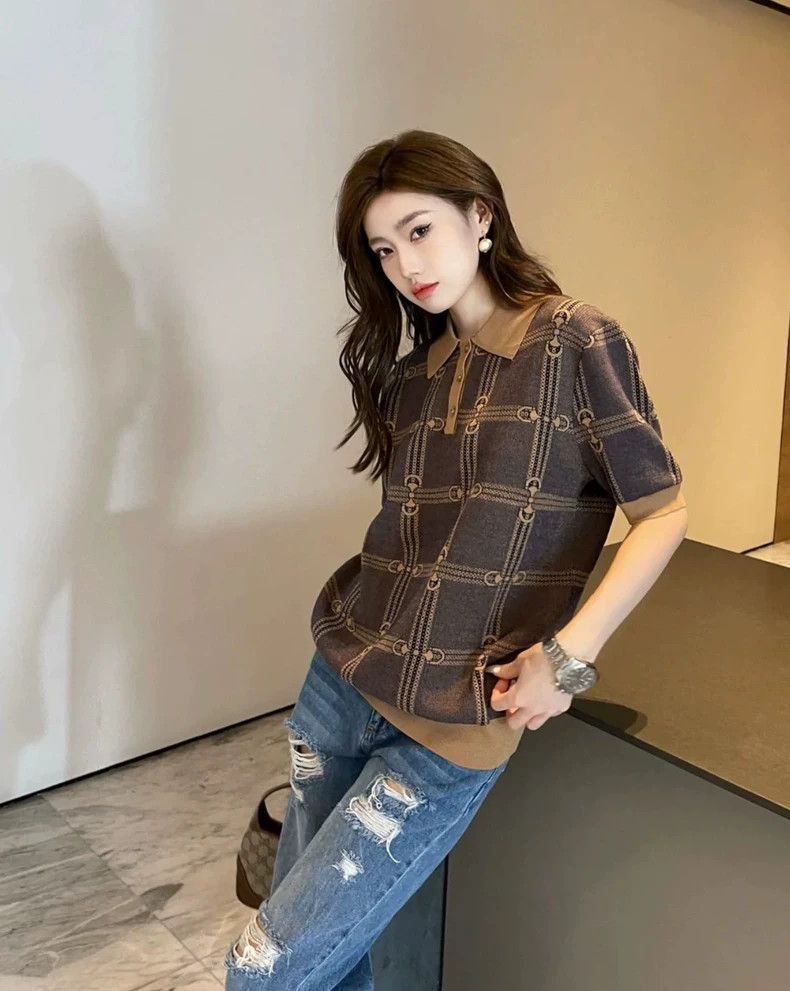 Gucci GucciGeometric pattern printed wool short-sleeved Polo shir Size US M / EU 48-50 / 2 - 4 Thumbnail