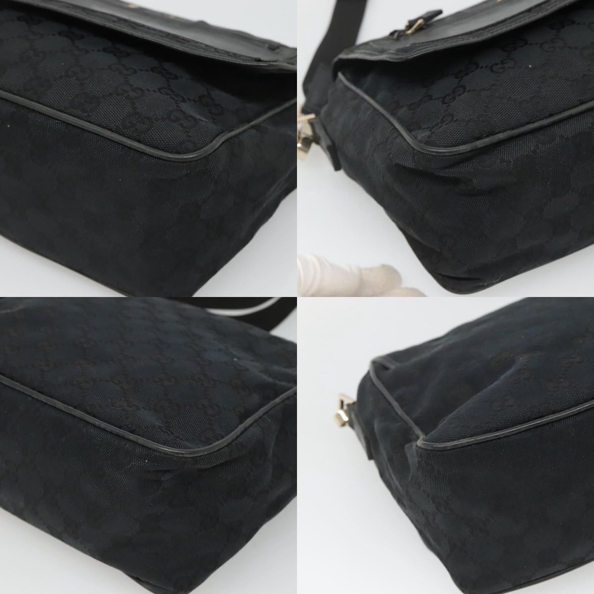 Gucci GUCCI GG Canvas Shoulder Bag Black Gold 019 019 Size ONE SIZE - 10 Thumbnail