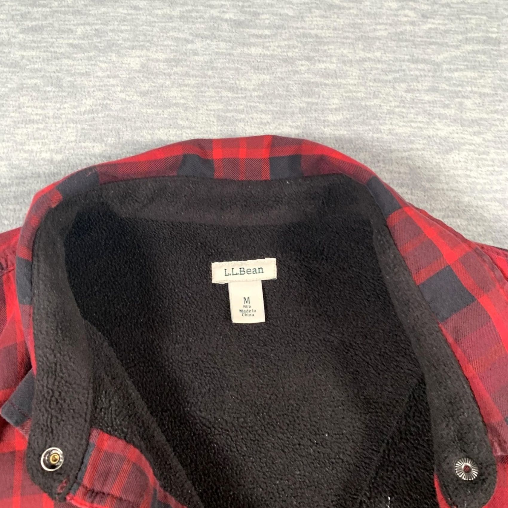 Vintage LL Bean Jacket Mens Medium Red Plaid Fleece Lined Snap Front Outdoor Workwear Size US M / EU 48-50 / 2 - 6 Thumbnail