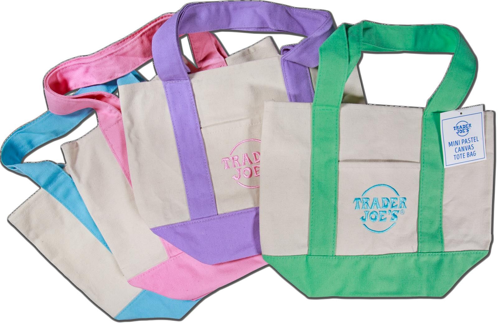 Other SET OF 4 Trader's Joes Mini Pastel Canvas Tote Bags Size ONE SIZE - 1 Preview