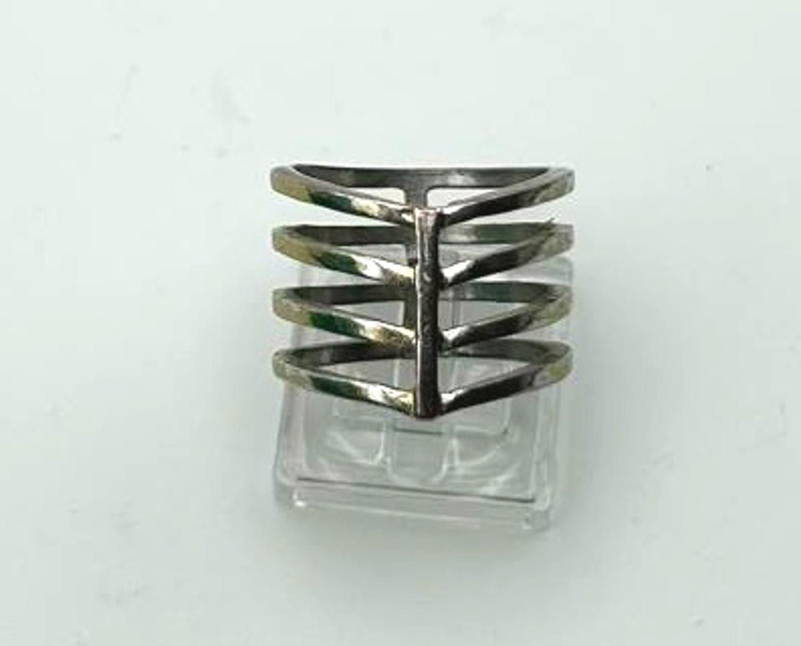 Designer Vintage Industrial Ring - Silver Tone Streetwear Jewelry Size ONE SIZE - 1 Thumbnail