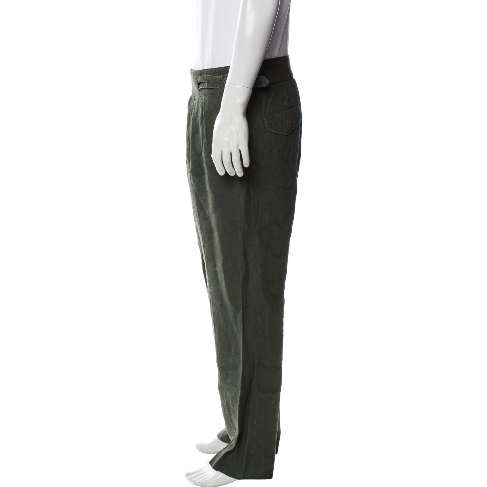 Rubinacci Rubinacci Manny Olive 100% Linen Ghurkha Trousers 48 32x28.5 Size US 32 / EU 48 - 2 Thumbnail