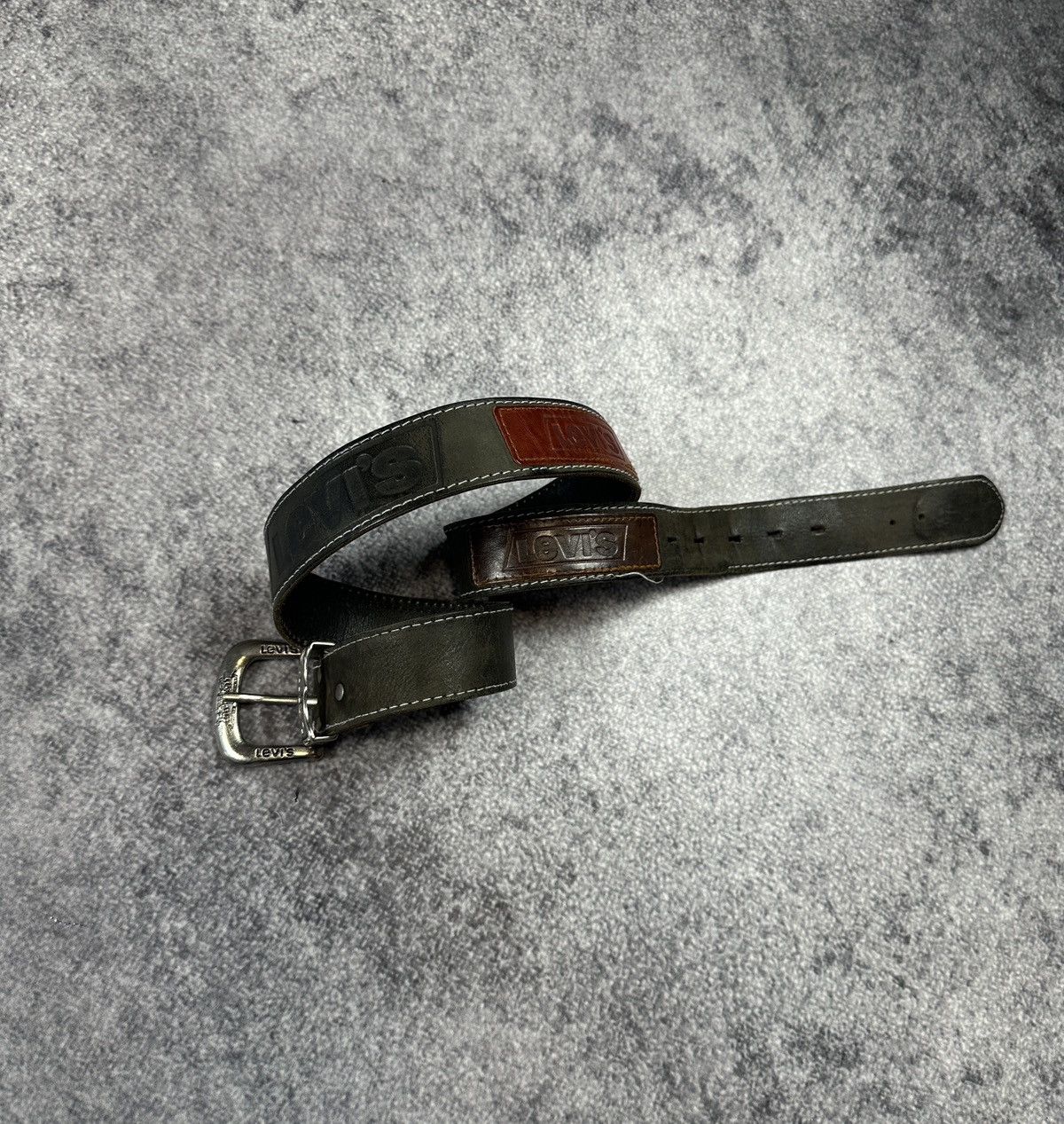Levi's Y2K Vintage Levi’s 501 Logo Belts Streetwear Leather USA Size ONE SIZE - 1 Thumbnail