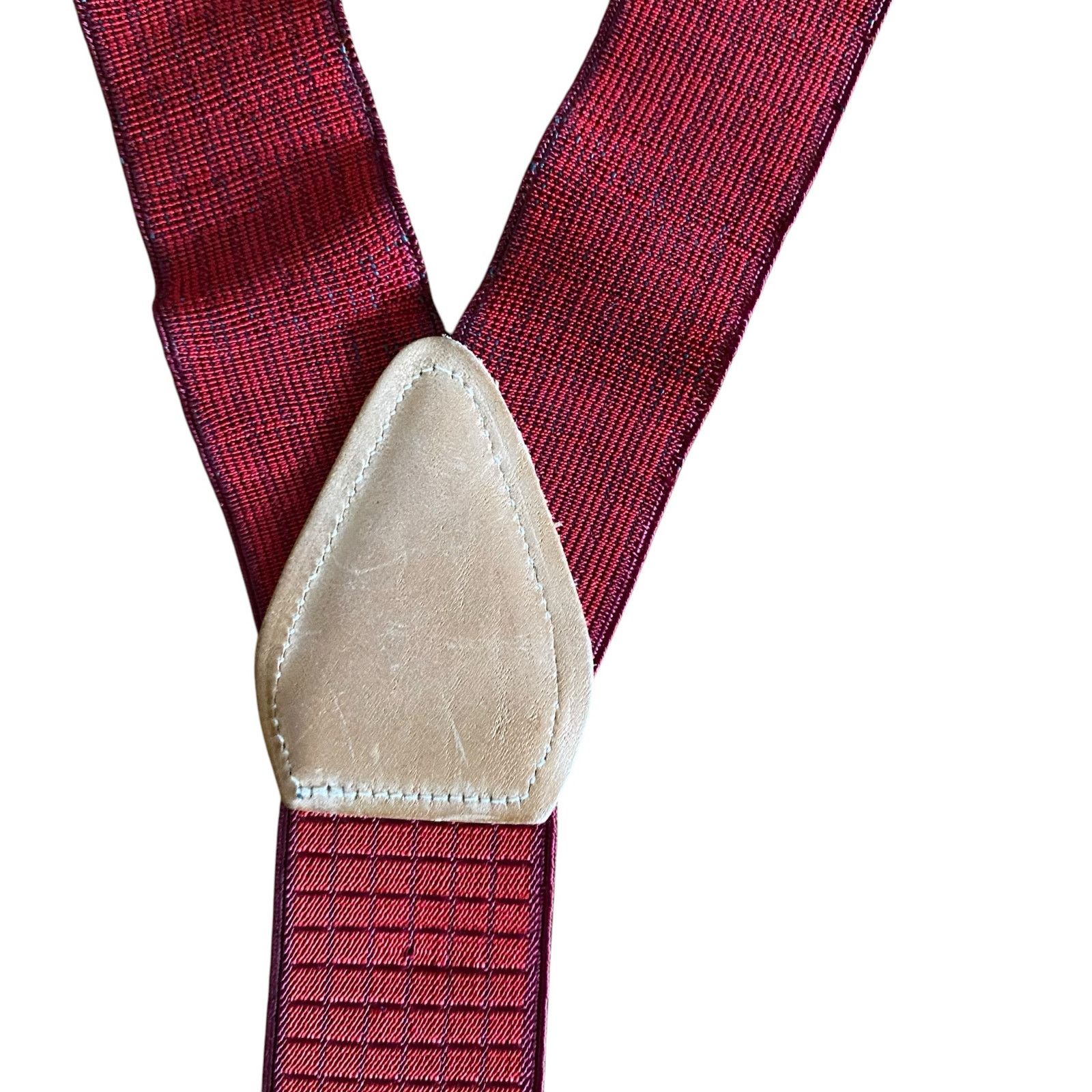 Vintage Vintage Suspenders Elastic Fabric Red Purple Patter Trim Size ONE SIZE - 4 Thumbnail