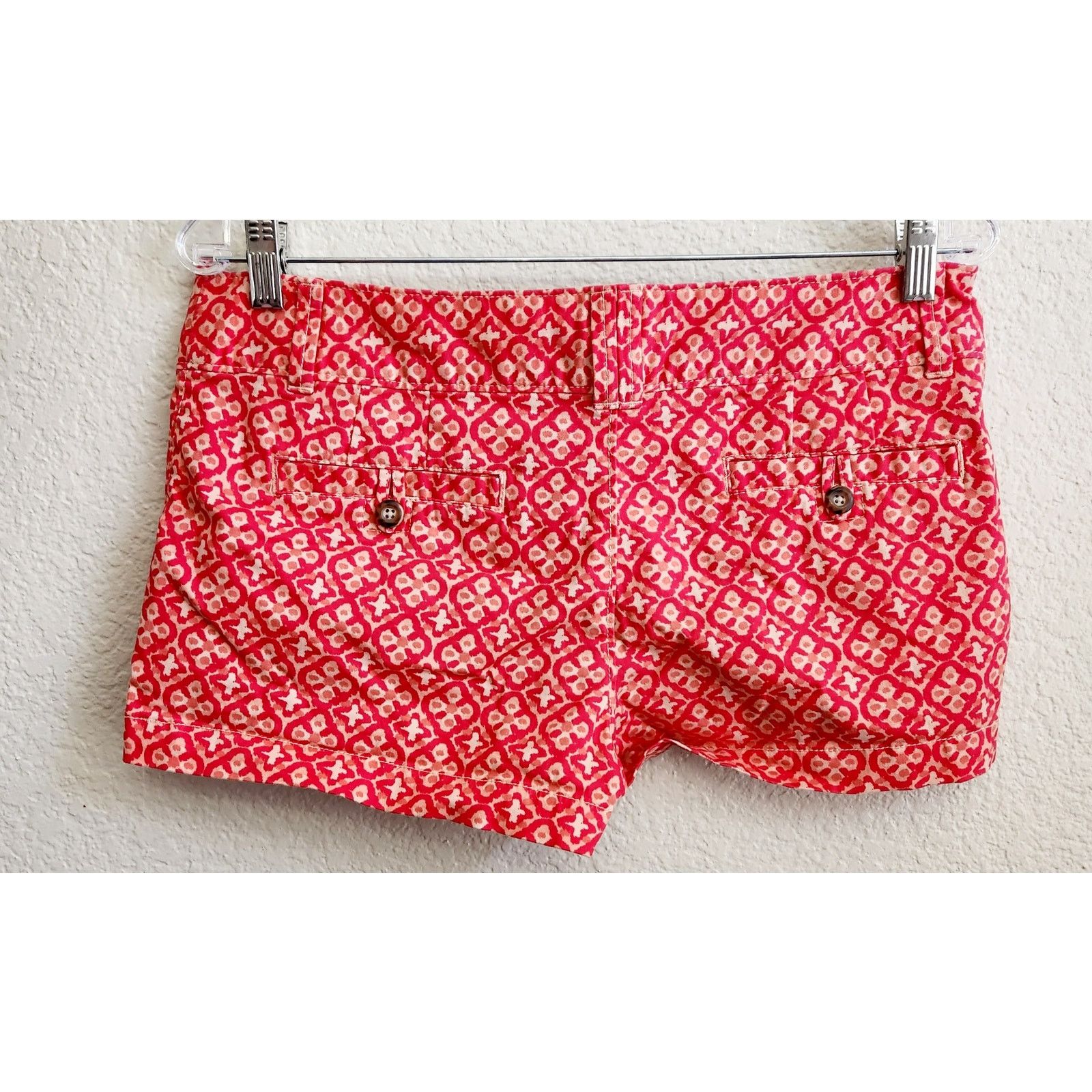 Other Red Camel Orange Floral Flat Front Chino Shorts 9 Juniors Size 34" / US 12 / IT 48 - 3 Thumbnail