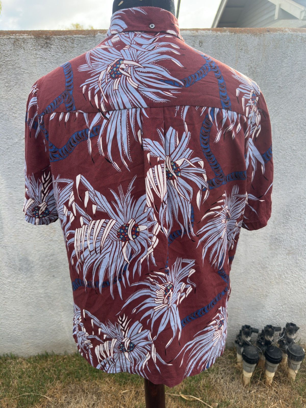 Reyn Spooner Hawaiian Men’s XS Red/Blue Japanese Spun Rayon