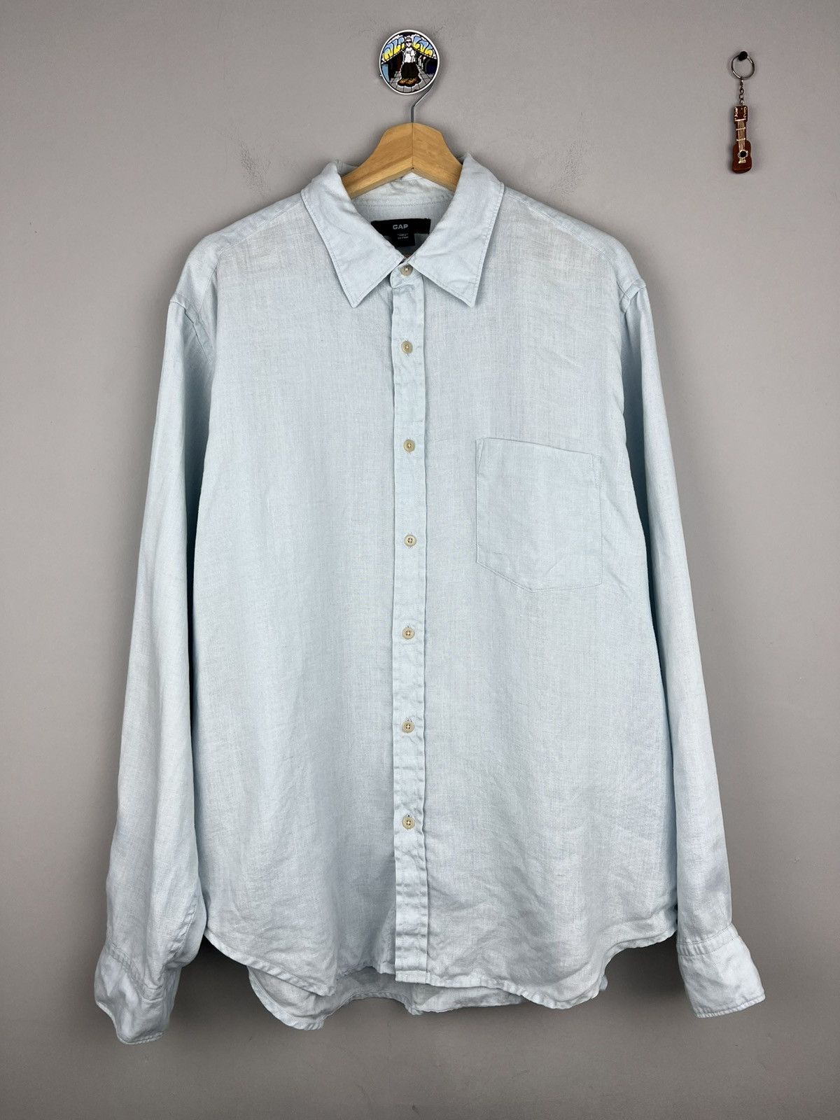 Gap × Vintage Gap Vintage Linen Blue Shirt Oversized Size US L / EU 52-54 / 3 - 1 Thumbnail