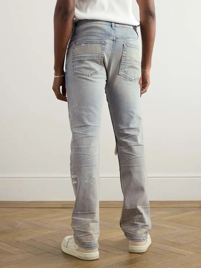 Amiri o1orln0326 Skinny-Fit Distressed Paint-Splattered Jeans Blue Size US 28 / EU 44 - 4 Thumbnail