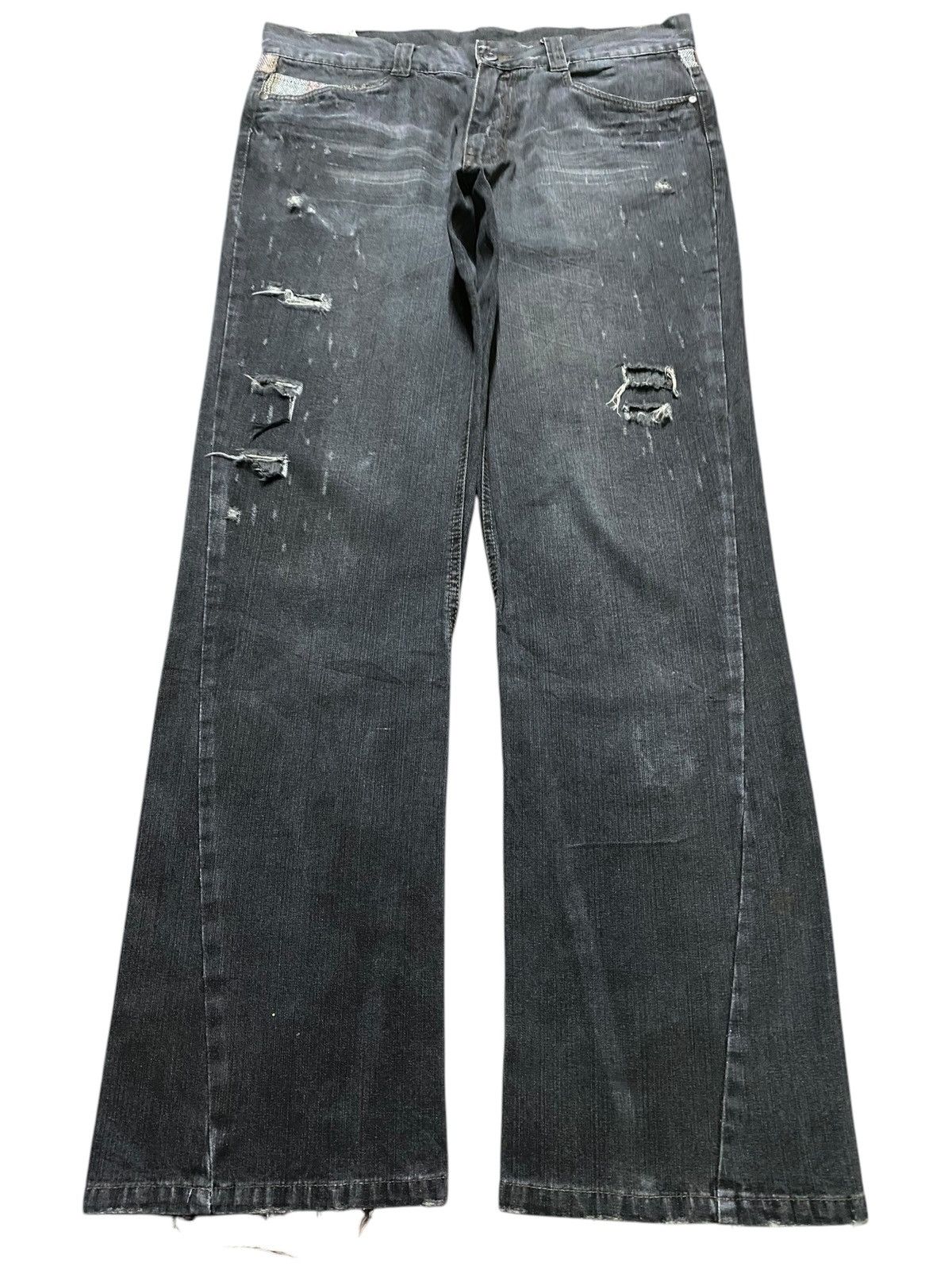 Windsor Smith Vintage Jungles Black Denim Distressed Baggy Jeans Size US 36 / EU 52 - 1 Thumbnail