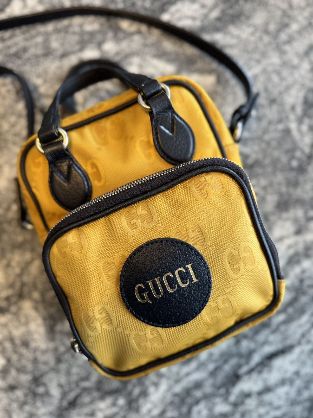 Gucci GUCCI Yellow GG Eco Black Leather Off The Grid Messenger Size ONE SIZE - 2 Thumbnail