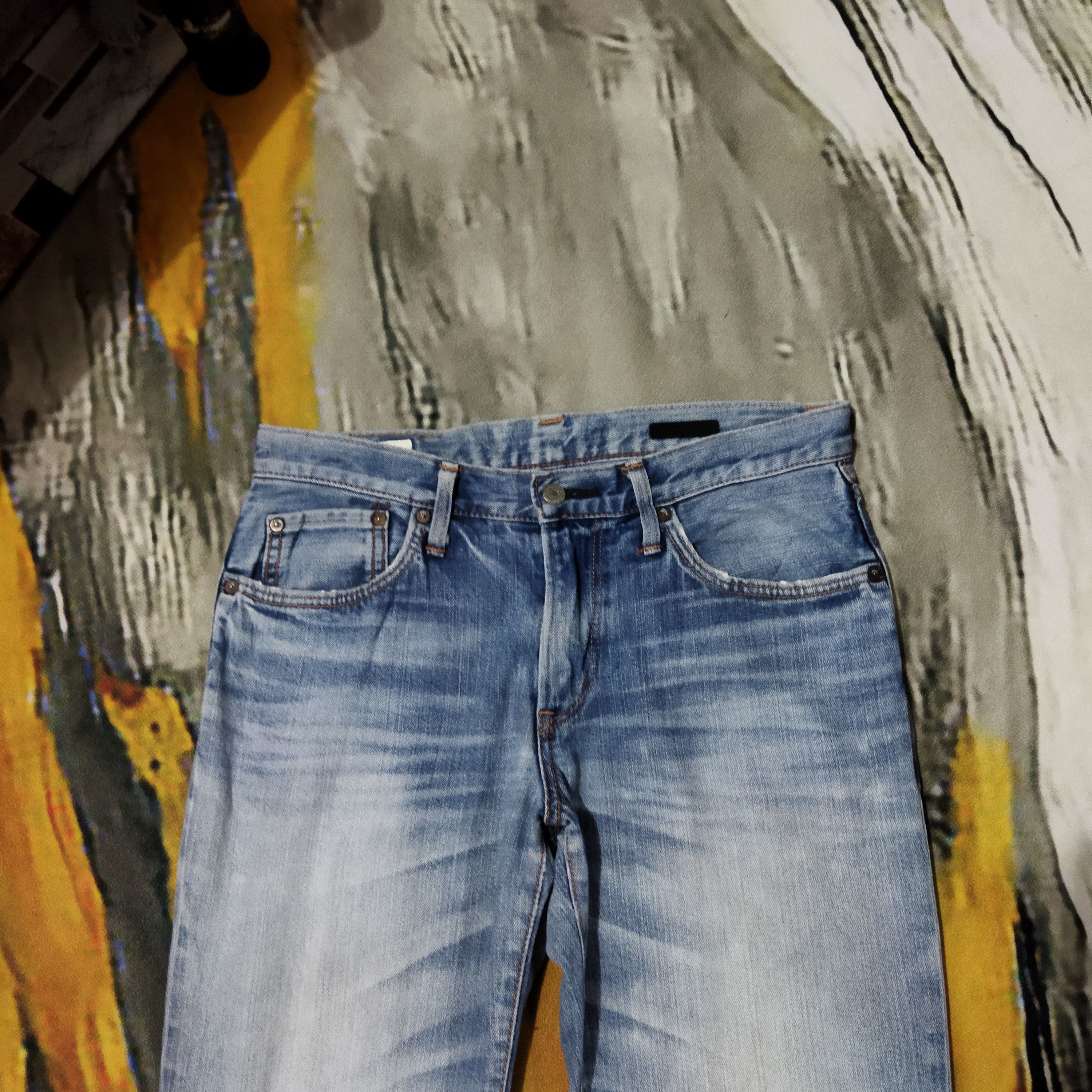 Jean × Vintage VINTAGE EDWIN 503 FADED BLUE JEANS PANTS Size US 32 / EU 48 - 2 Thumbnail