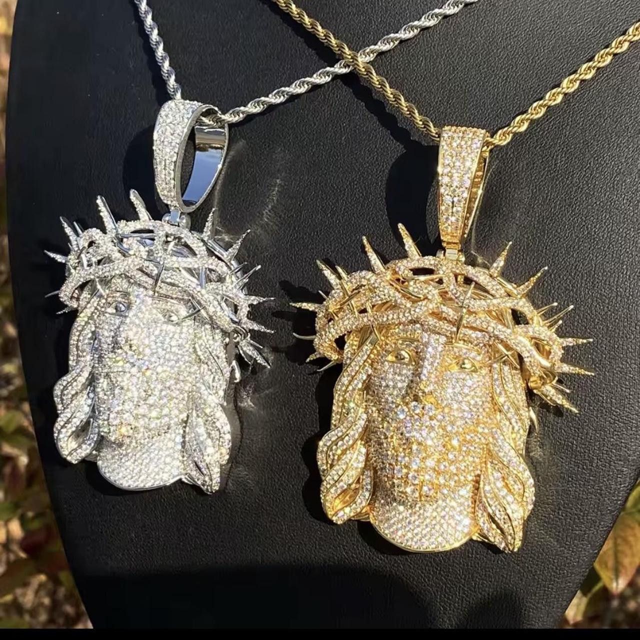 The Unbranded Brand Silver Jesus Piece With Rope 24inch Size ONE SIZE - 3 Thumbnail