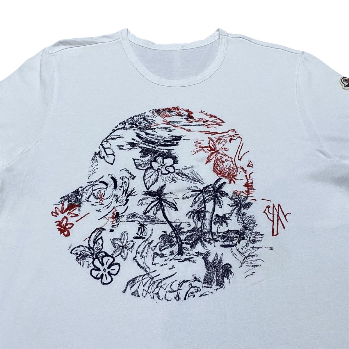 Moncler Rare‼️🔥Moncler Maglia Embroidery Big Logo T-Shirt Size M / US 6-8 / IT 42-44 - 3 Thumbnail