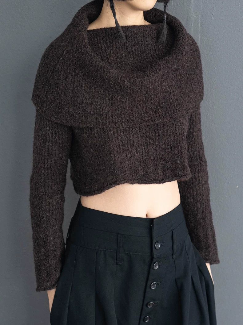 Kenzo KENZO Brown oversized collar knit top vintage Size M / US 6-8 / IT 42-44 - 2 Thumbnail