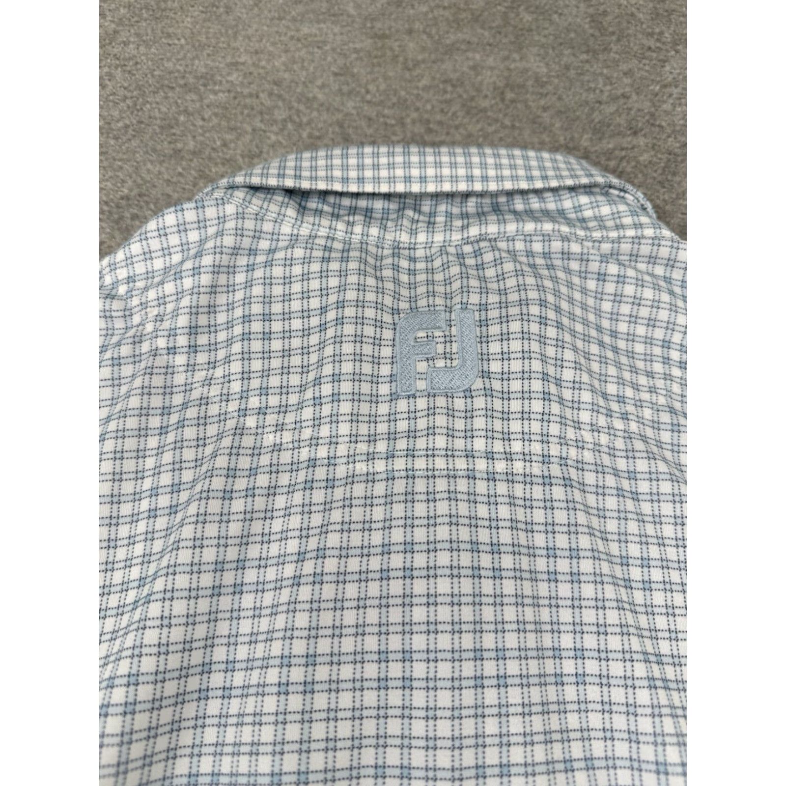 Footjoy FootJoy Polo Shirt Mens L White Multicolor Short Sleeve Golf Check Logo FJ Embroidered Breathable Performance Size US L / EU 52-54 / 3 - 6 Thumbnail