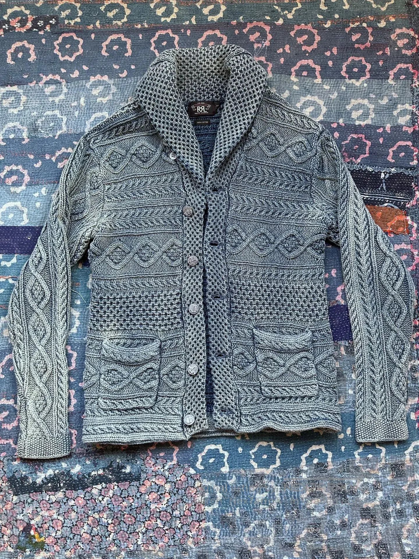 RRL Ralph Lauren RRL Indigo Dyed Knitted Sweater. Size US M / EU 48-50 / 2 - 1 Thumbnail