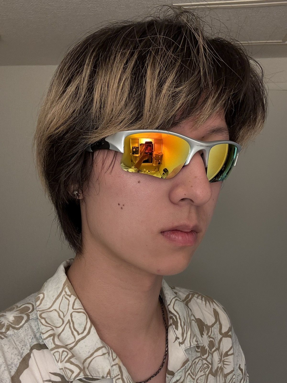 Oakley OAKLEY Half Jacket Silver/Orange SUNGLASSES Size ONE SIZE - 8 Thumbnail