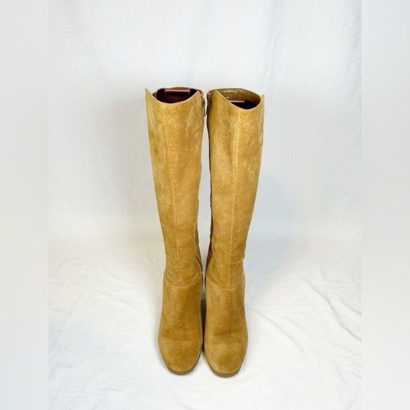 Nine West Nine West Vienneo Camel Tan Suede Boho Knee High Wedge Boots Size US 8 / IT 38 - 3 Thumbnail