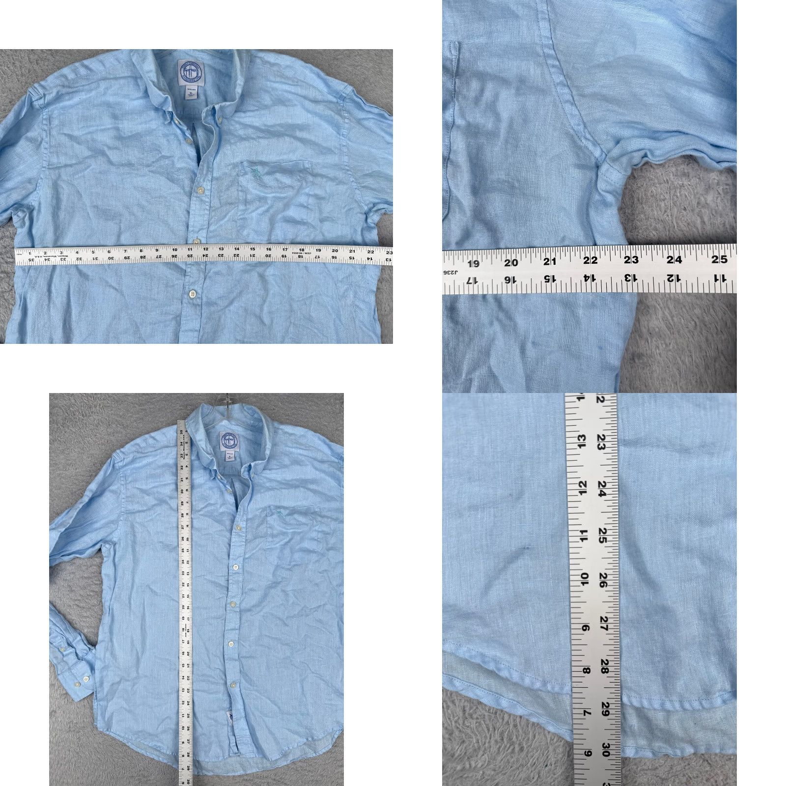 Guy Harvey Guy Harvey Brand Shirt Men Extra Large Blue 100% Linen Button Up Long Sleeve Size US XL / EU 56 / 4 - 8 Thumbnail