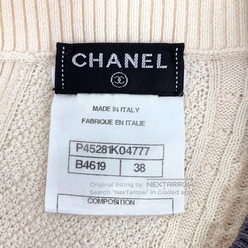 Chanel Chanel Beige jacquard cotton round-neck long-sleeved knitw Size XS / US 0-2 / IT 36-38 - 5 Thumbnail