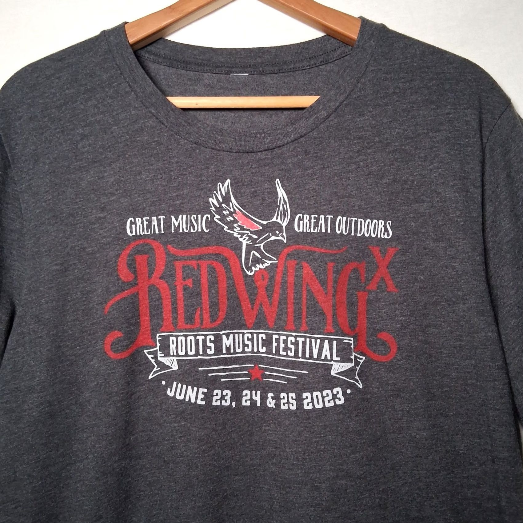 Red Wing VINTAGE Red Wing Roots Music Festival Shirt L Virginia 2023 Old Crow Sierra Ferrell Gray Mens Size US L / EU 52-54 / 3 - 2 Thumbnail