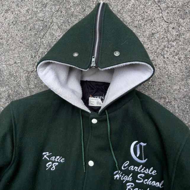 Other Vintage 1998 CARLISLE BAND BUTWIN Zip Hood Varsity Jacket Size US L / EU 52-54 / 3 - 3 Thumbnail