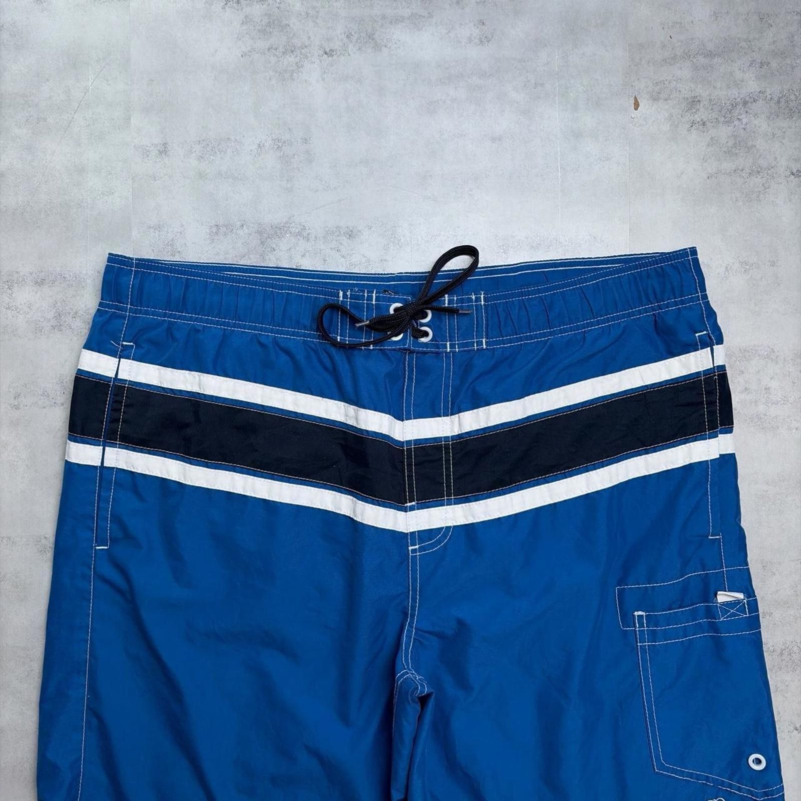 Ocean Pacific Y2K Navy Ocean Pacific Surf Baggy Striped Board Shorts Size US 32 / EU 48 - 2 Thumbnail