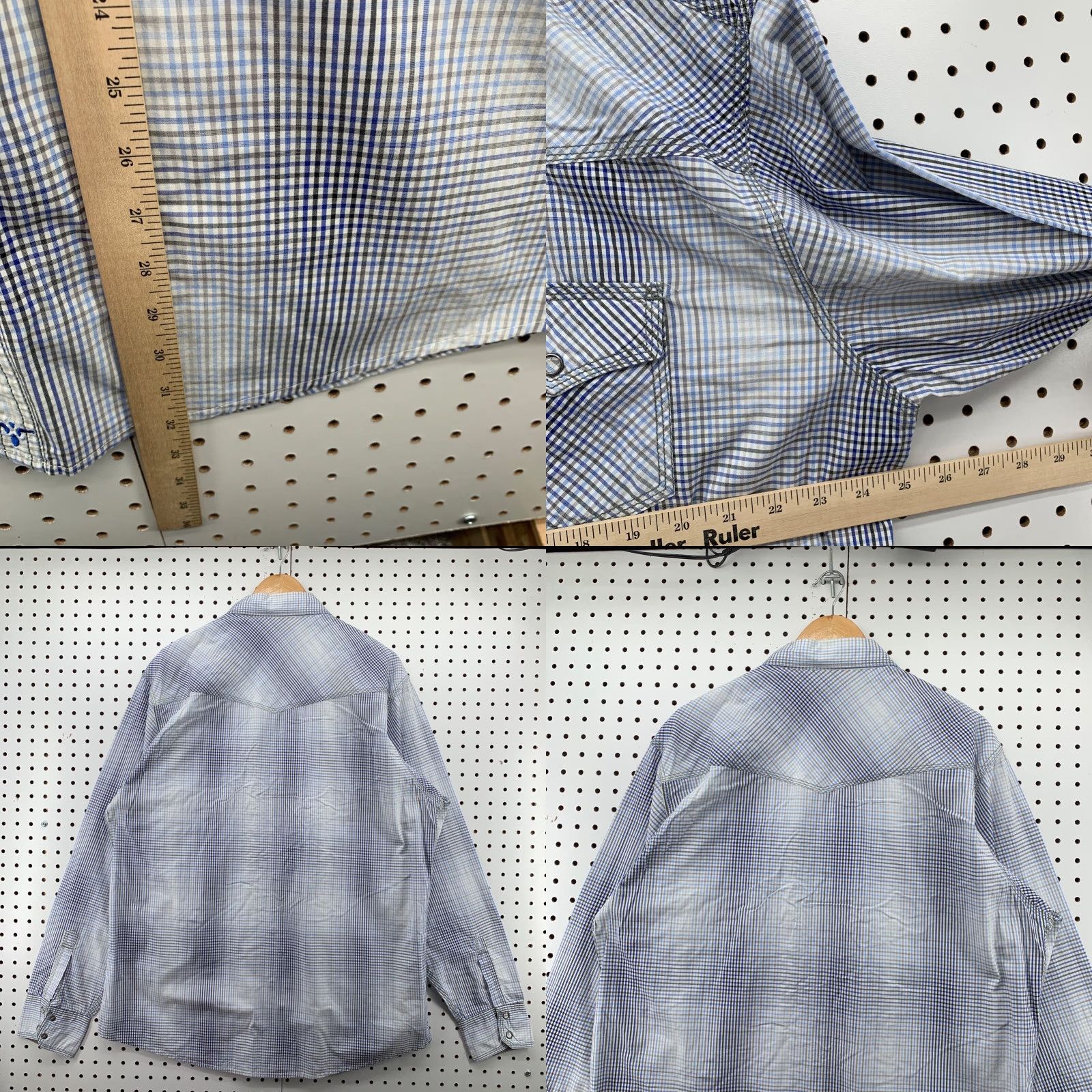 Wrangler Wrangler 20X Button-Down Shirt Western Pearl Snap Mens XL White Blue Plaid Shirt Mens XL Blue Plaid Wrangler 20X Western Pearl Snap Size US XL / EU 56 / 4 - 8 Thumbnail