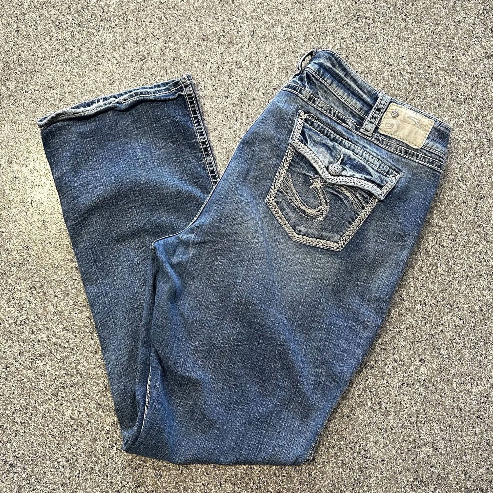 Silver Jeans Co. Nike Silver Jeans Womens Jeans Bootcut 5-Pocket Denim Blue Suki 26x35 Stretch Mid Rise Size 30" / US 8 / IT 44 - 2 Thumbnail