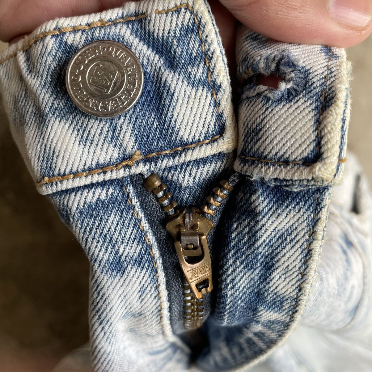Big John 🔥80s Big John Blend Stoned Washed Distress Denim Jeans Size US 28 / EU 44 - 11 Thumbnail