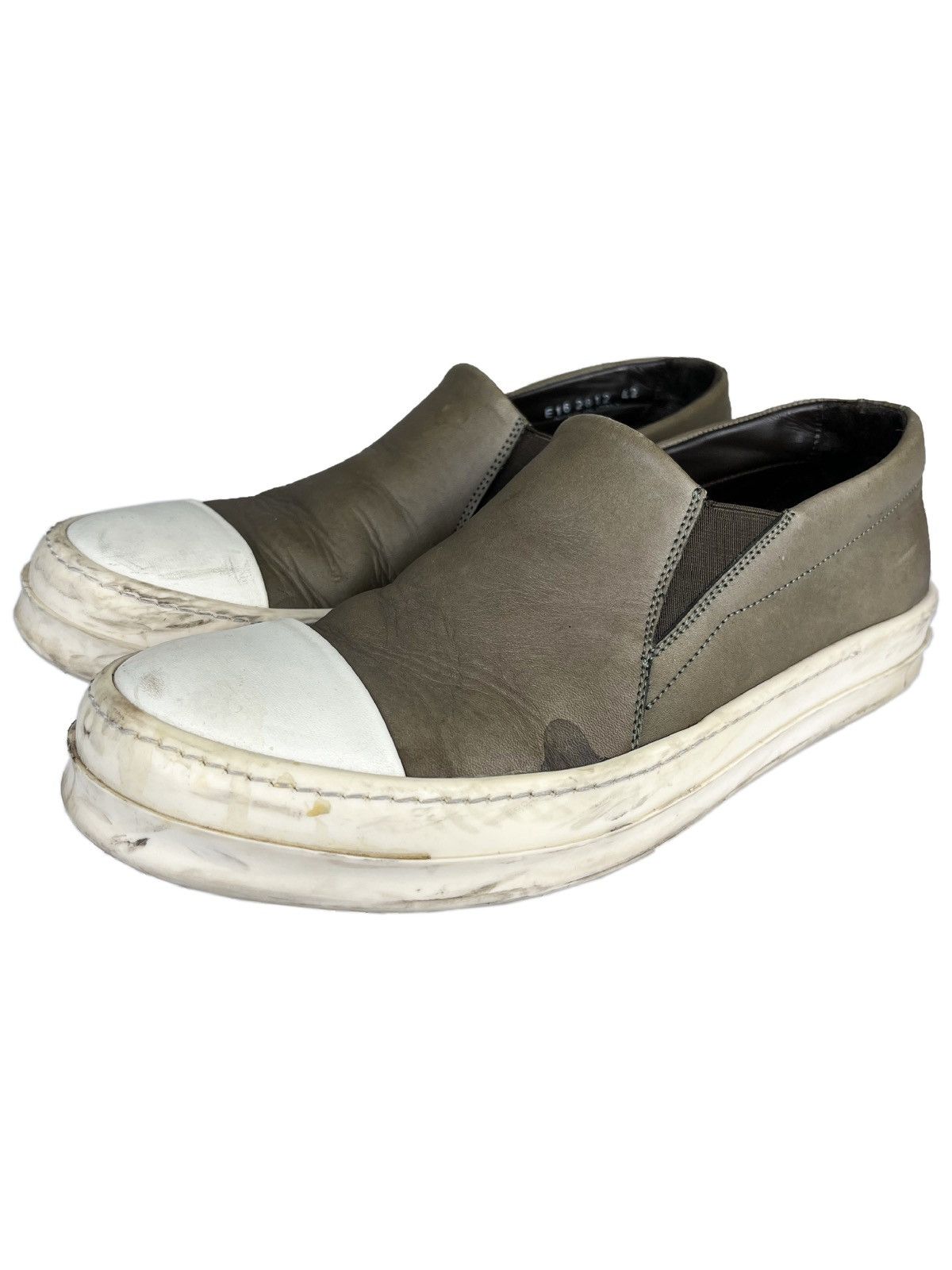image of Ss16 Rick Owens Ramones Mainline Boat Shoes in Palm Green/Brown, Men's (Size 9)