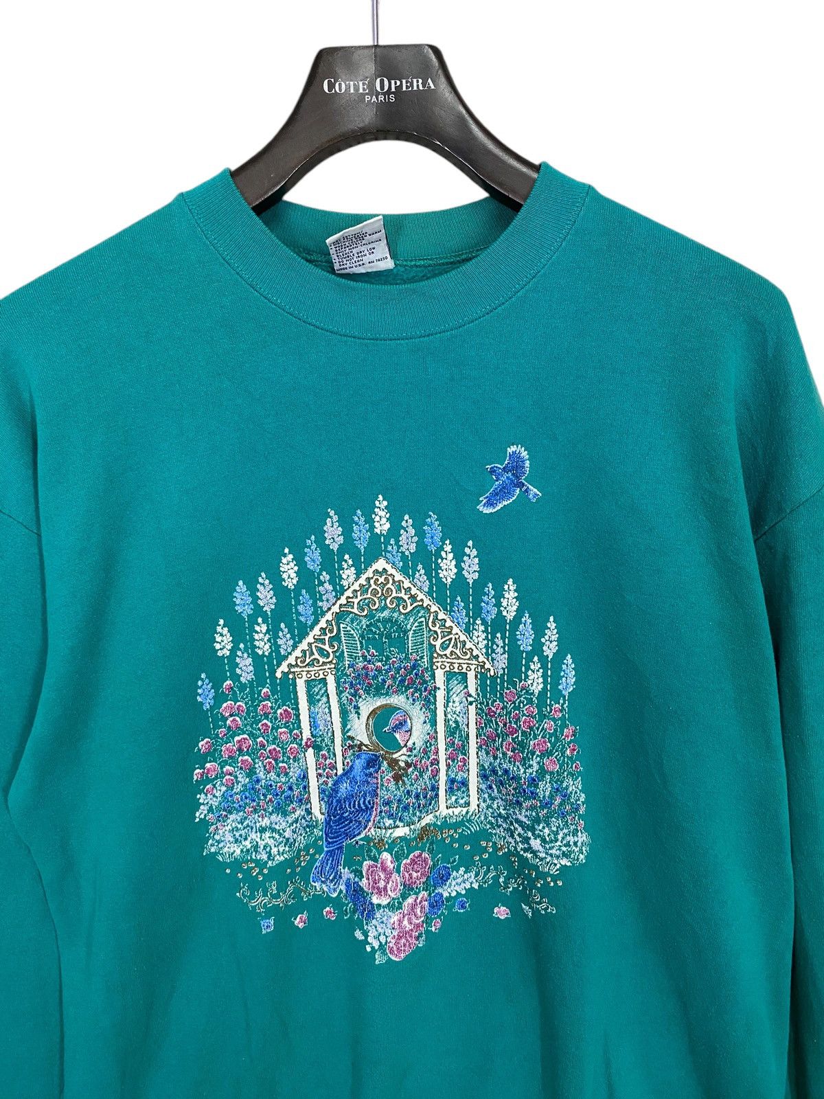 Vintage Vintage 90s farm flower sweatshirt crewneck pullover size L Size US L / EU 52-54 / 3 - 3 Thumbnail