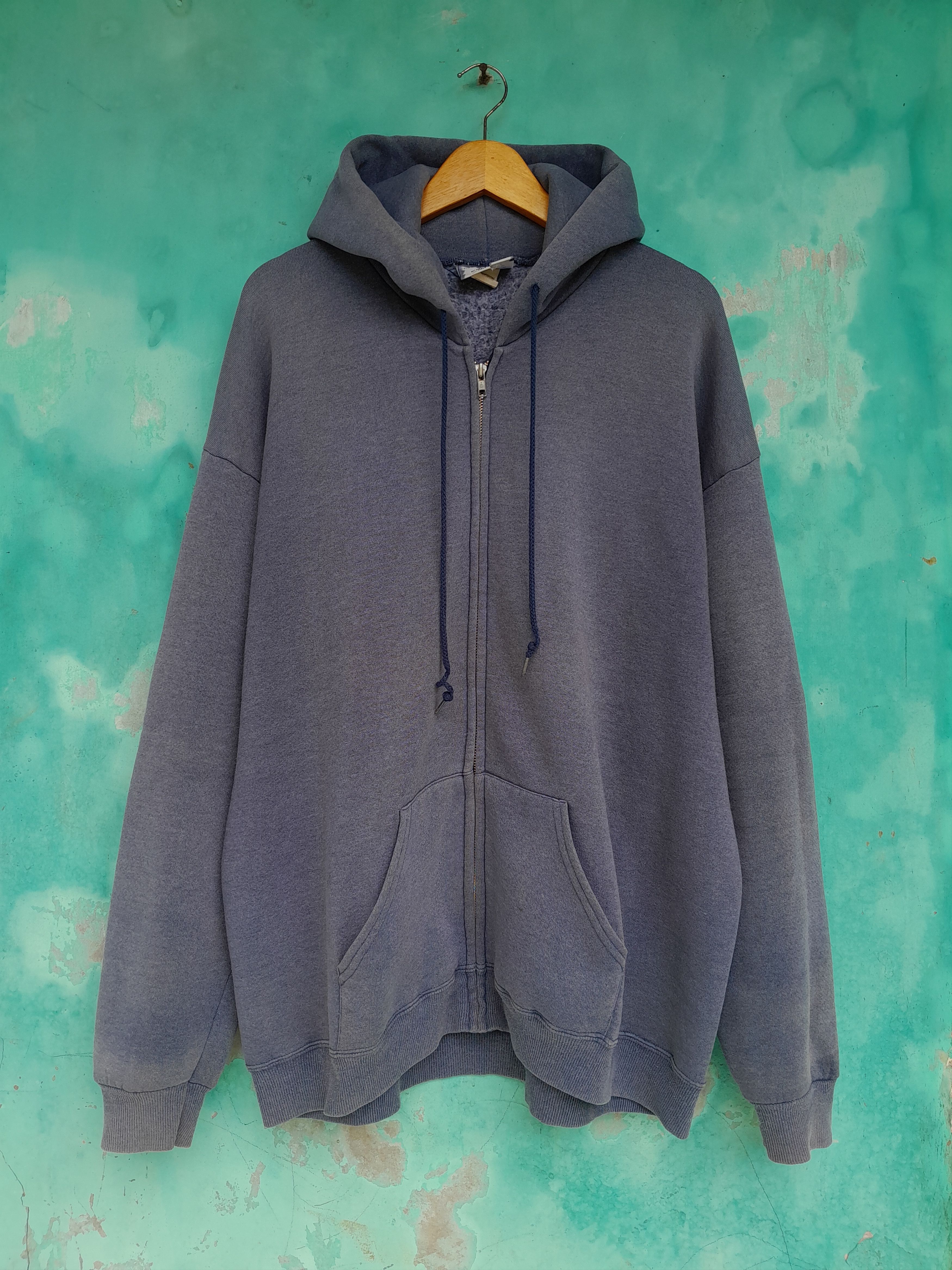 Lee Vintage 90s LEE Blank zipper hoodie Rap tee style Size US XL / EU 56 / 4 - 1 Thumbnail