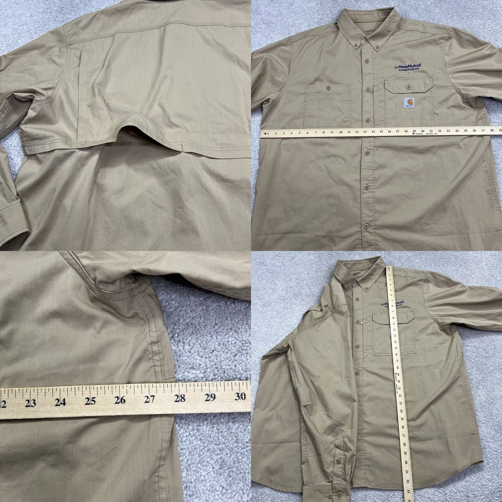 Carhartt Carhartt Force Ridgefield Shirt Mens 2XL Long Sleeve Embroidered Beige Relaxed Fit Button-Up Casual Workwear EUC Size US XXL / EU 58 / 5 - 8 Thumbnail