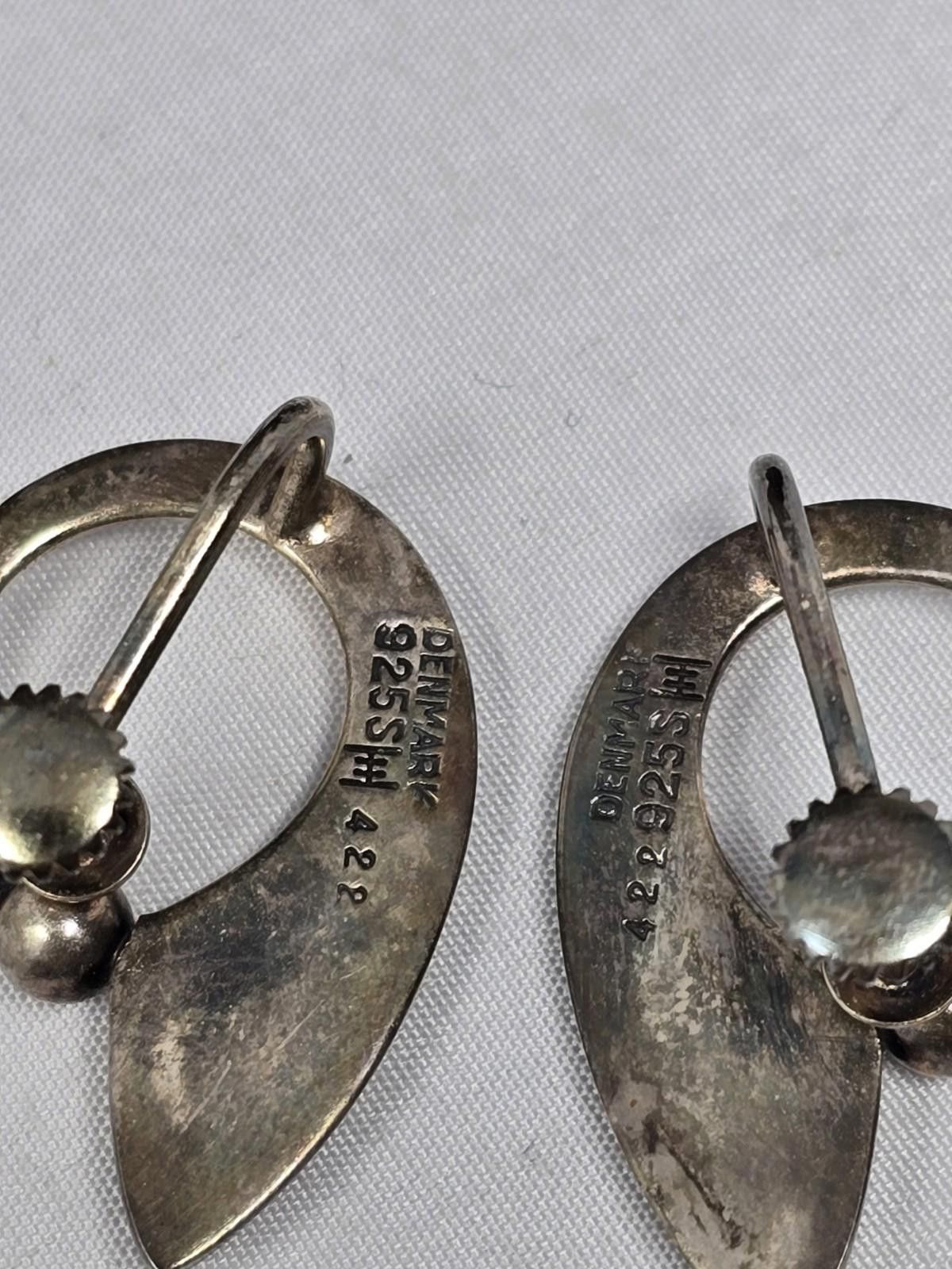 Other Vintage Hans Hansen Denmark Silver Modernist Earrings Size ONE SIZE - 6 Thumbnail