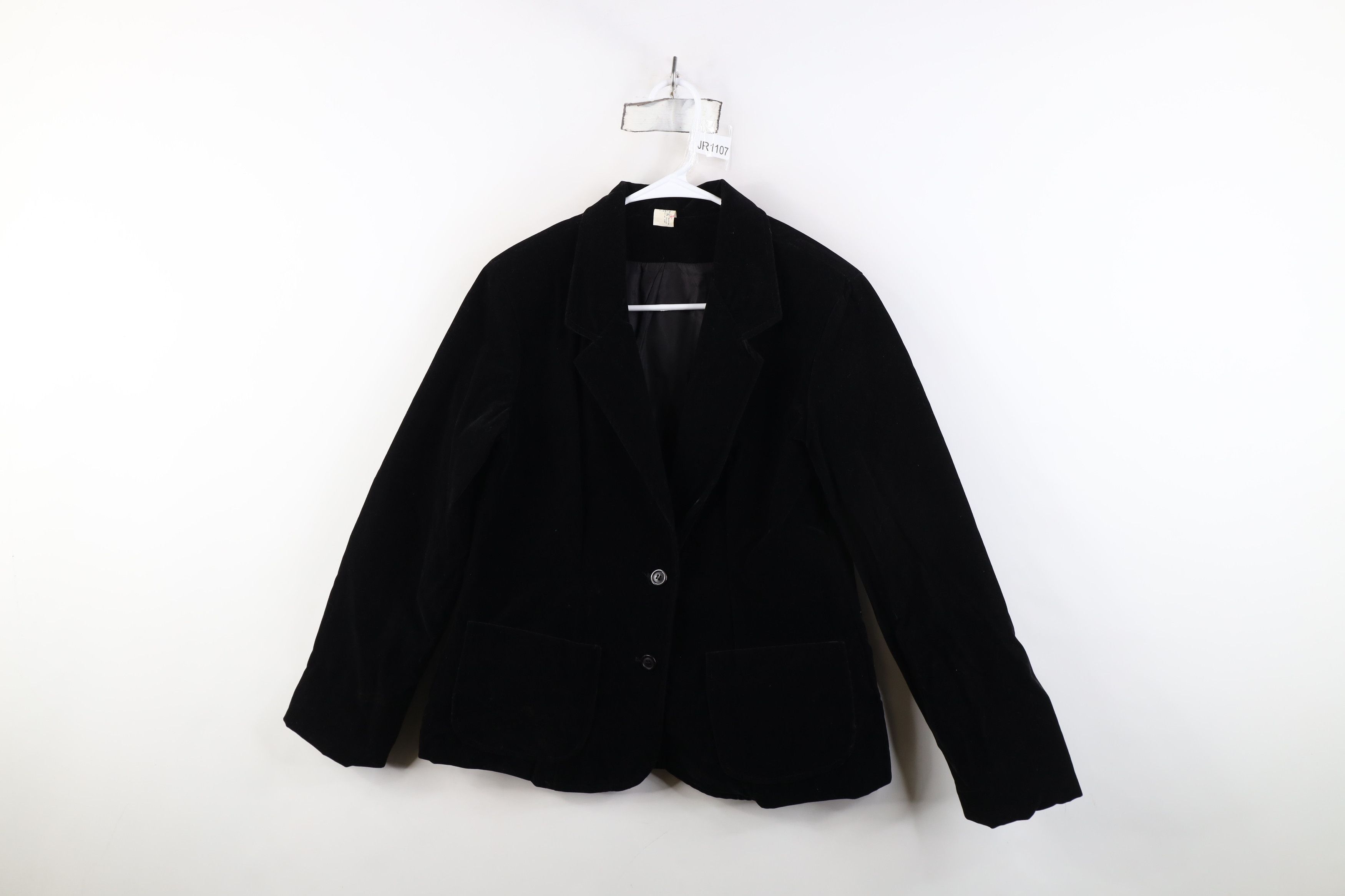 Vintage Vintage 60s Streetwear Velvet Velour Blazer Jacket Black USA Size L / US 10 / IT 46 - 1 Thumbnail