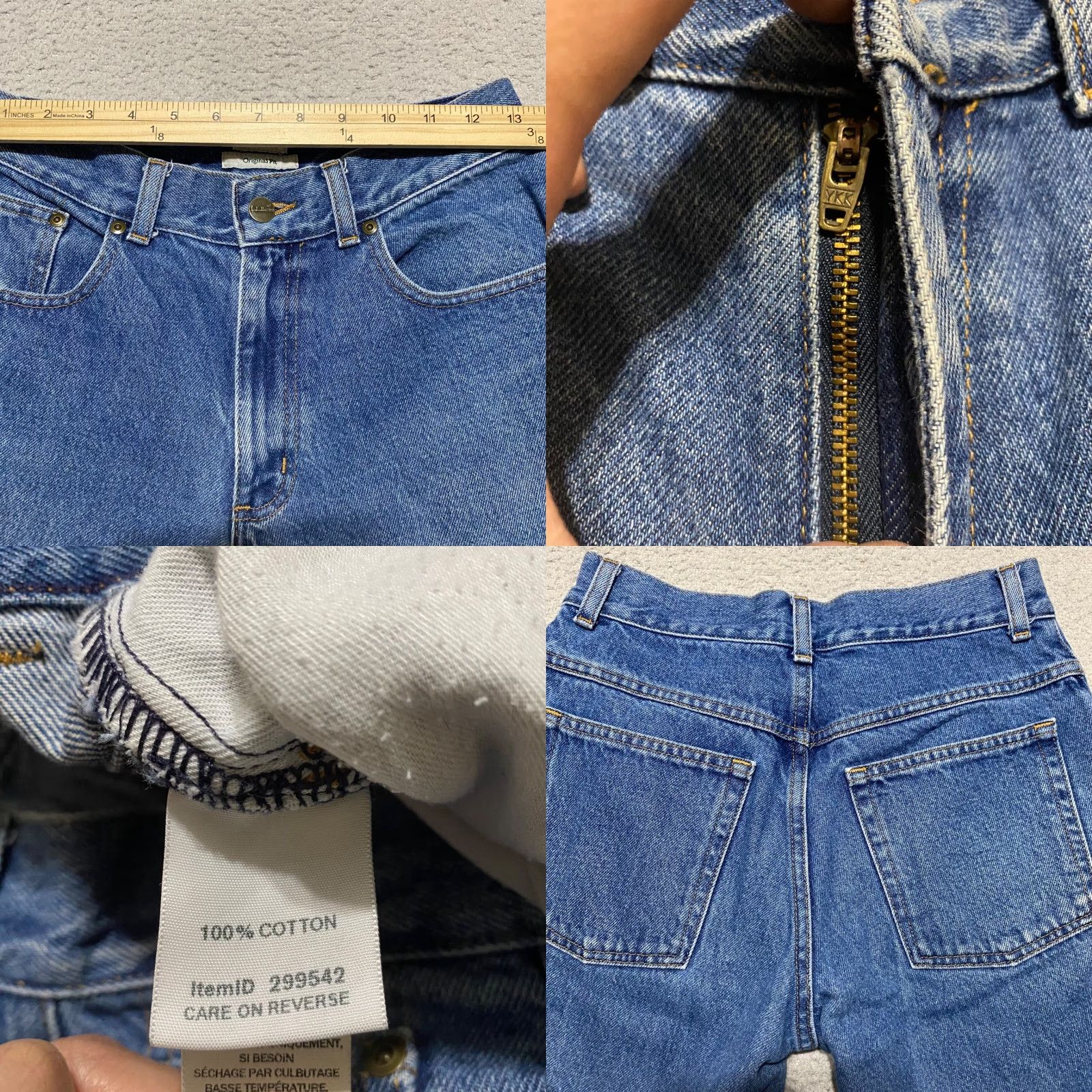 Vintage L.L. Bean Womens Jeans 6P Blue Denim Medium Wash Straight High Rise Original Fit Size 28" / US 6 / IT 42 - 8 Thumbnail