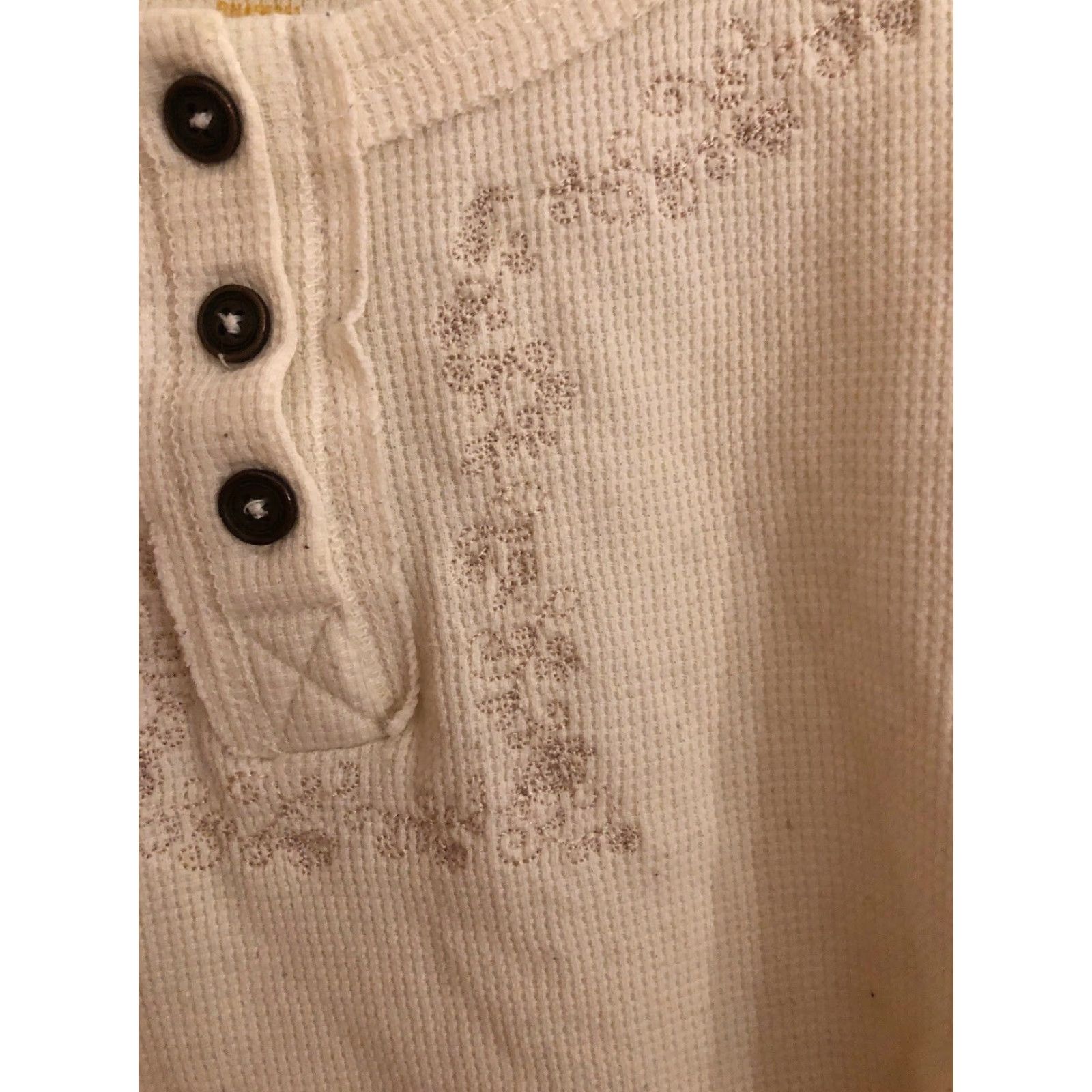 Vintage Womens NorthCrest Henley Shirt S Ivory Ribbed Knit Long Sleeve Blouse Casual Basic Sweatshirt? Size S / US 4 / IT 40 - 2 Thumbnail